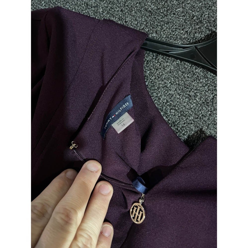 Tommy Hilfiger Womens Aubergine Purple 3/4 Sleeve A-Line Dress Size 16 A9FC1CEG - Picture 3 of 12